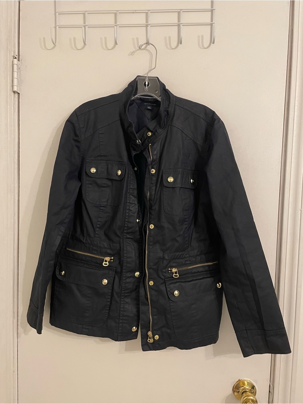 Tommy Hilfiger Black Jacket with Brass-Tone Buttons